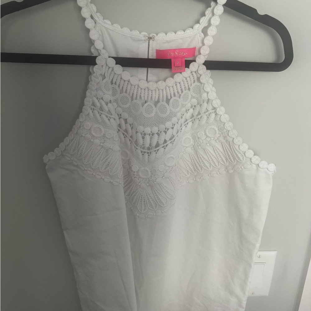 Lilly Pulitzer White Crochet Halter Camisole